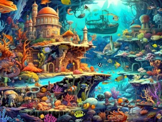 Jigsaw Puzzle «Underwater castle»