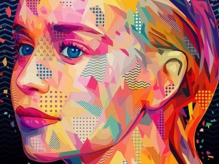 Jigsaw Puzzle «Portrait in bright colors»