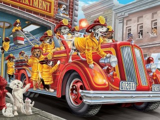 Пазл «Пожарная команда»