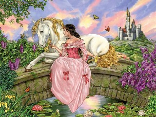 Jigsaw Puzzle «Princess with horse»