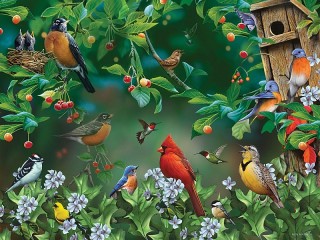 Jigsaw Puzzle «Bird gatherings»