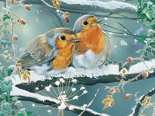 Jigsaw Puzzle «Birds on a branch»