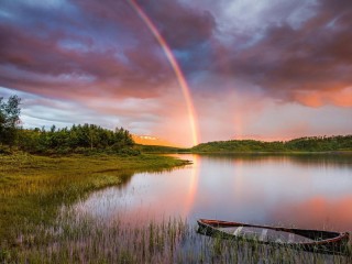 Пазл «Rainbow above the river»