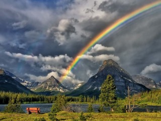 Jigsaw Puzzle «rainbow sky lake»