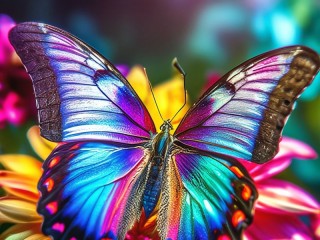 Пазл «Разноцветная бабочка»