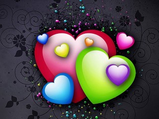 Puzzle «Multicolored hearts»