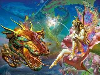 Пазл «Разноцветный дракон»