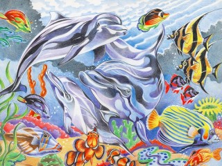 Jigsaw Puzzle «Fish and dolphins»