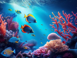 Jigsaw Puzzle «Fish and corals»