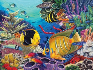 Quebra-cabeça «Fish and corals»