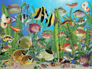 Jigsaw Puzzle «Fish and algae»