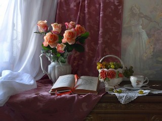 Slagalica «Rose and the book»