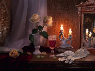 Пазл «Розы и свечи»