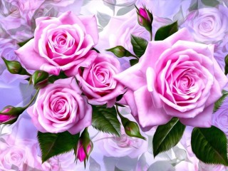 Puzzle «Pink roses»
