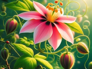 Jigsaw Puzzle «Pink flower»