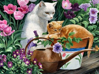 Пазл «Сад кошки»