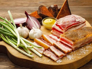 Jigsaw Puzzle «Bacon and vegetables»