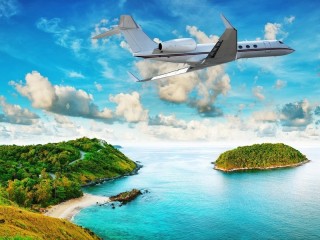 Пазл «Самолет над островом»