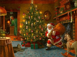Jigsaw Puzzle «Santa iz kamina»