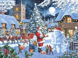 Jigsaw Puzzle «Santa made of snow»