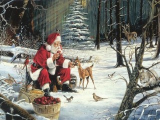 Jigsaw Puzzle «Santa v lesu»