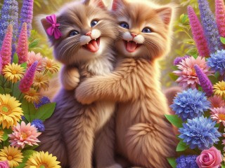 Rompecabezas «Happy kittens»
