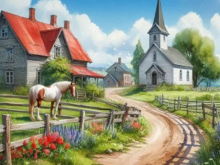 Jigsaw Puzzle «Rural church»