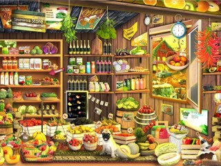 Puzzle «Village store»