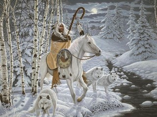 Rompecabezas «The shaman on a horse»