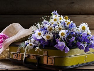 Пазл «Шляпа и цветы»