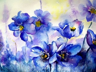 Rompicapo «Blue watercolor»