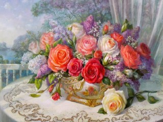 Bulmaca «Lilac and roses»