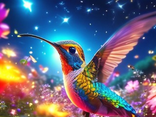 Quebra-cabeça «shining hummingbird»
