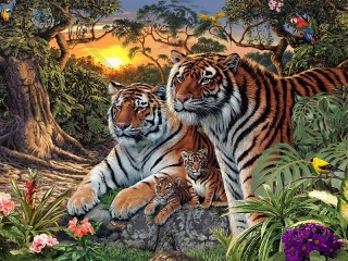 Пазл «Сколько тигров»