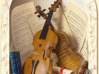 Quebra-cabeça «Violin and notes»