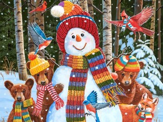 Слагалица «Snowman and his friends»
