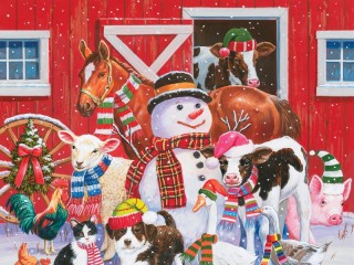 Jigsaw Puzzle «Snowman with friends»