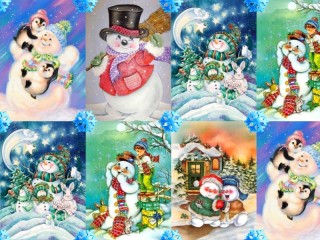 Пазл «Snowmen to choose from»