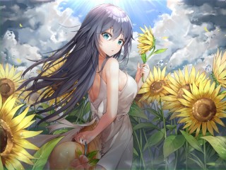 Слагалица «among the sunflowers»