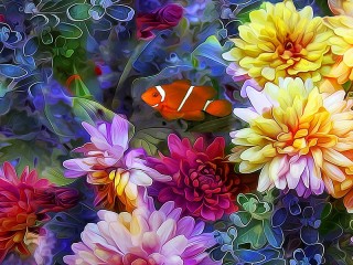 Jigsaw Puzzle «Among the flowers»