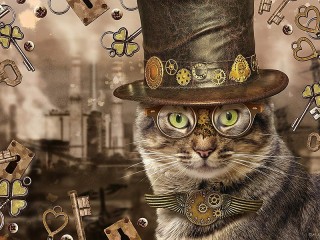 Jigsaw Puzzle «Steampunk cat»