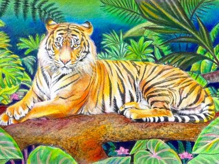 Пазл «Тигр на дереве»