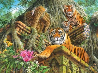 Jigsaw Puzzle «Tiger family»