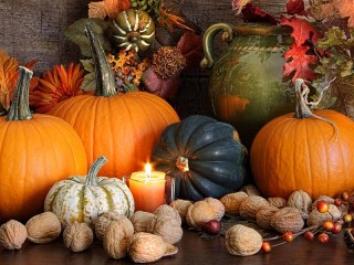 Jigsaw Puzzle «Pumpkin and nuts»