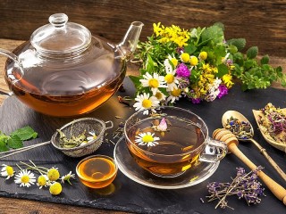 Пазл «Травяной чай и мёд»