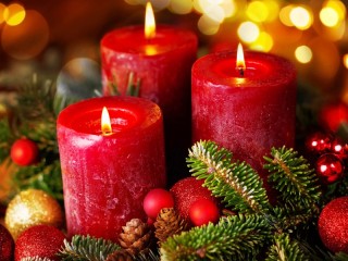 Jigsaw Puzzle «Three scarlet candles»
