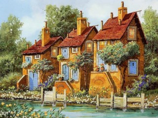 Puzzle «Three houses by the river»