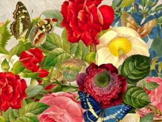 Jigsaw Puzzle «Flowers and butterflies»