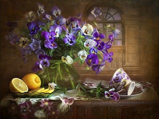Пазл «Цветы и лимоны»