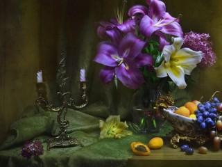 Jigsaw Puzzle «Flowers and candles»